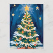 Cartes Pour Fêtes Annuelles Joyeux arbre de Noël aquarelle (Devant)