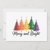 Cartes Pour Fêtes Annuelles Joyeux Arbre De Noël Arc-En-Ciel Clair Gay LGBTQ (Devant)