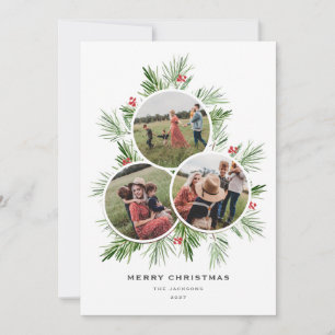 Cartes Pour Fêtes Annuelles Joyeux arbre de Noël Multi Photo