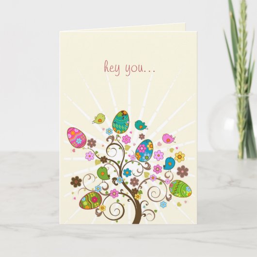 Cartes Pour Fêtes Annuelles Joyeux arbre de Pâques Abstrait (Devant)