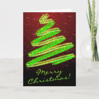 Joyeux arbre vert néon de Noël avec neige