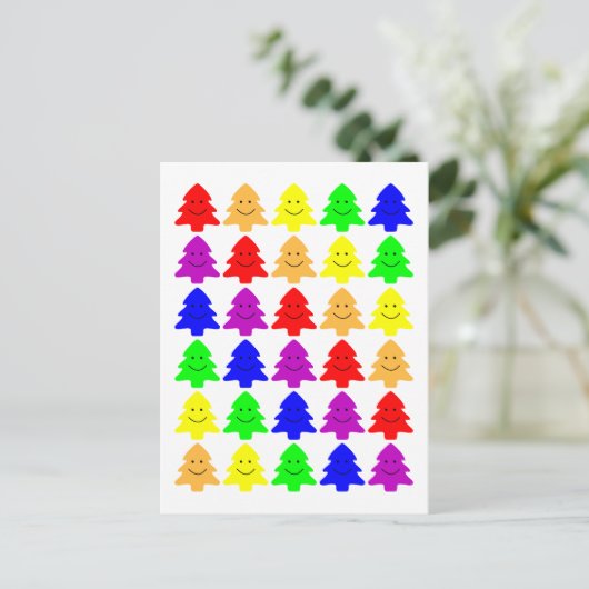 Cartes Pour Fêtes Annuelles Joyeux arbres de Noël (Debout devant)