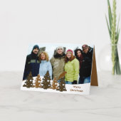 Cartes Pour Fêtes Annuelles Joyeux arbres de Noël et perroquets (Devant)