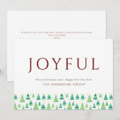 Cartes Pour Fêtes Annuelles Joyeux arbres de Noël Logo d'entreprise (Devant / Derrière)