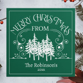 Cartes Pour Fêtes Annuelles Joyeux Arbres de Noël Nom de famille