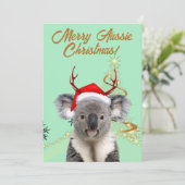 Cartes Pour Fêtes Annuelles Joyeux Aussie Noël Koala ours (Debout devant)
