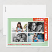 Cartes Pour Fêtes Annuelles Joyeux autour de x4 (Devant / Derrière)