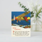 Cartes Pour Fêtes Annuelles Joyeux avion de Noël (Debout devant)