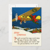 Cartes Pour Fêtes Annuelles Joyeux avion de Noël (Devant / Derrière)