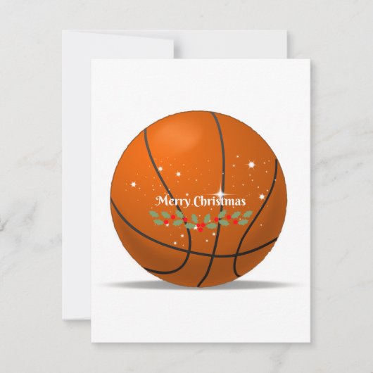 Cartes Pour Fêtes Annuelles Joyeux basket-ball de Noël (Devant)