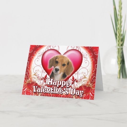 Cartes Pour Fêtes Annuelles Joyeux Beagle de la Saint Valentin (Devant)