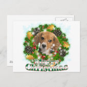 Cartes Pour Fêtes Annuelles Joyeux Beagle de Noël (Devant / Derrière)