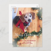 Cartes Pour Fêtes Annuelles Joyeux Beagle de Noël (Devant / Derrière)