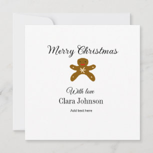 Cartes Pour Fêtes Annuelles Joyeux biscuits marron de Noël ajouter un nom avec
