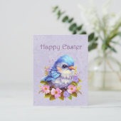 Cartes Pour Fêtes Annuelles Joyeux Bleu de Pâques (Debout devant)