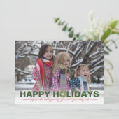 Cartes Pour Fêtes Annuelles Joyeux bloc vert de vacances, photo complète (Debout devant)