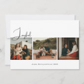 Cartes Pour Fêtes Annuelles Joyeux Boho moderne Trois photos Noël (Devant)