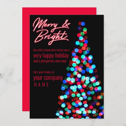 Cartes Pour Fêtes Annuelles Joyeux Bokeh Christmas Tree (Devant / Derrière)