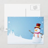 Cartes Pour Fêtes Annuelles Joyeux bonhomme de neige (Devant / Derrière)
