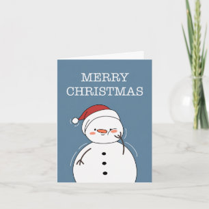 Cartes Pour Fêtes Annuelles Joyeux Bonhomme de Neige Joyeux Noël Pose de Joue