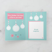 Cartes Pour Fêtes Annuelles Joyeux boule de neige de Noël ornements rose et ve (Intérieur)