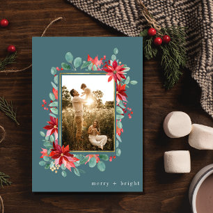 Cartes Pour Fêtes Annuelles Joyeux Bright Botanical Photo Noël