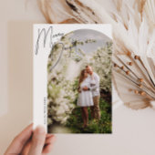 Cartes Pour Fêtes Annuelles Joyeux + Bright Script Arche Photo