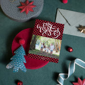 Cartes Pour Fêtes Annuelles Joyeux Buffalo de Noël Plaid Photo Collage