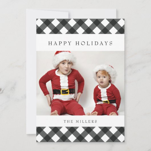 Cartes Pour Fêtes Annuelles Joyeux Buffalo Plaid Card pour Noël (Devant)