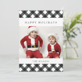 Cartes Pour Fêtes Annuelles Joyeux Buffalo Plaid Card pour Noël (Debout devant)