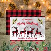 Cartes Pour Fêtes Annuelles Joyeux buffles de Noël Plaid Reindees
