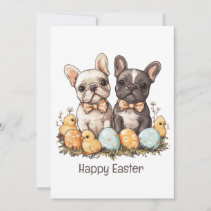 Cartes Pour Fêtes Annuelles Joyeux Bulldogs français de Pâques
