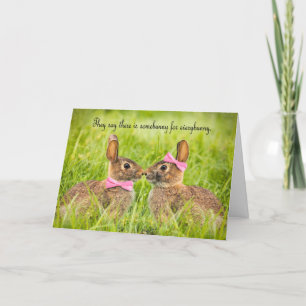 Cartes Pour Fêtes Annuelles Joyeux Bunnies d'Amour de Pâques Romance