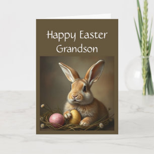 Cartes Pour Fêtes Annuelles Joyeux Bunny spécial de Pâques mignonette Grandson
