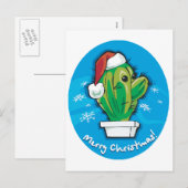Cartes Pour Fêtes Annuelles Joyeux Cactus de Noël (Devant / Derrière)