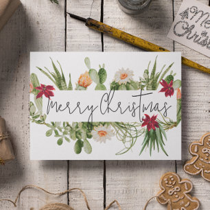 Cartes Pour Fêtes Annuelles Joyeux Cactus de Noël Succulent Sud-Ouest