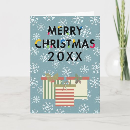 Cartes Pour Fêtes Annuelles Joyeux Cadeaux de Noël Snowflakes (Devant)
