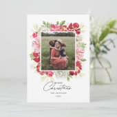 Cartes Pour Fêtes Annuelles Joyeux cadre d'aquarelle de Noël (Debout devant)