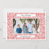 Cartes Pour Fêtes Annuelles Joyeux cadre de Noël Rouge (Devant)