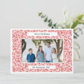 Cartes Pour Fêtes Annuelles Joyeux cadre de Noël Rouge (Debout devant)