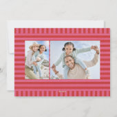 Cartes Pour Fêtes Annuelles Joyeux cadre rose rayé rose rouge (Dos)