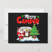 Cartes Pour Fêtes Annuelles Joyeux Camper Noël Père Noël Camper Camper Camping (Dos)