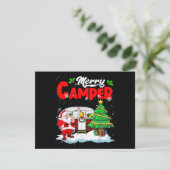 Cartes Pour Fêtes Annuelles Joyeux Camper Noël Père Noël Camper Camper Camping (Debout devant)