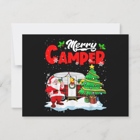Cartes Pour Fêtes Annuelles Joyeux Camper Noël Père Noël Camper Camper Camping (Devant)