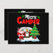 Cartes Pour Fêtes Annuelles Joyeux Camper Noël Père Noël Camper Camper Camping (Devant / Derrière)