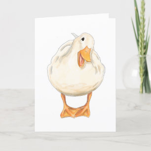 Cartes Pour Fêtes Annuelles Joyeux canard, mignon animal, artisanal, aquarelle