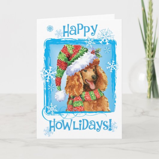 Cartes Pour Fêtes Annuelles Joyeux caniche Howlidays (Devant)