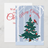 Cartes Pour Fêtes Annuelles Joyeux Cardinal de Noël (Devant / Derrière)