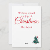 Cartes Pour Fêtes Annuelles Joyeux Cardinal de Noël (Dos)