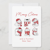 Cartes Pour Fêtes Annuelles Joyeux Catmas Chats Mignons Noël (Devant)